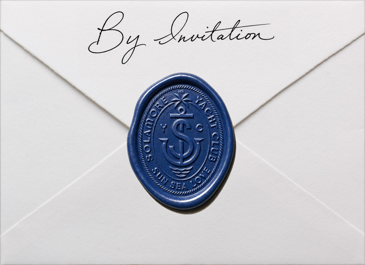 By invitation only envelope for the Solamoré Yacht Club