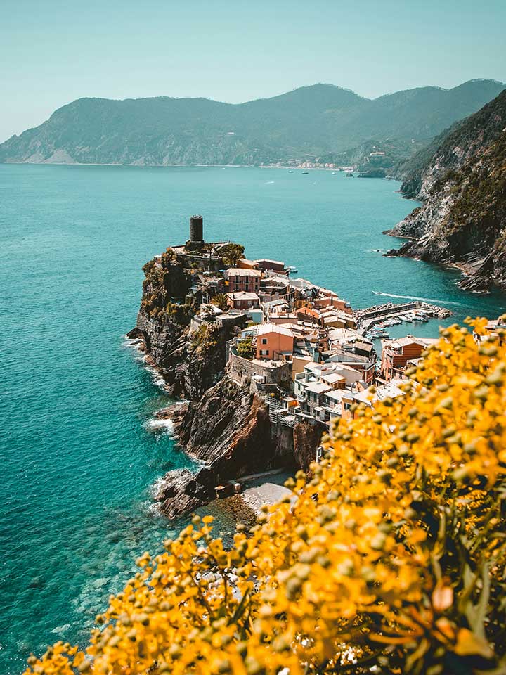 Italy coastline and sailing waters