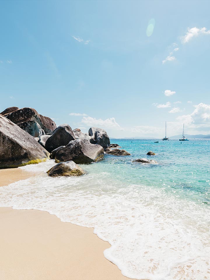 British Virgin Islands coastline and sailing waters